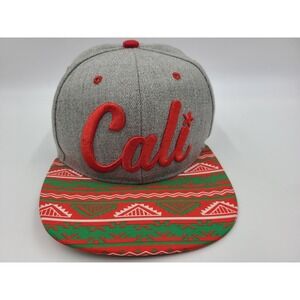 Cali Pit Bull Snapback Hat Cap California Baseball Christmas Men Gray Red Green